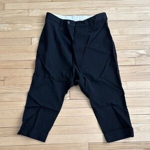 Lardini with Nick Wooster Black Drop Crotch Dress Pants Wide Leg Cropped